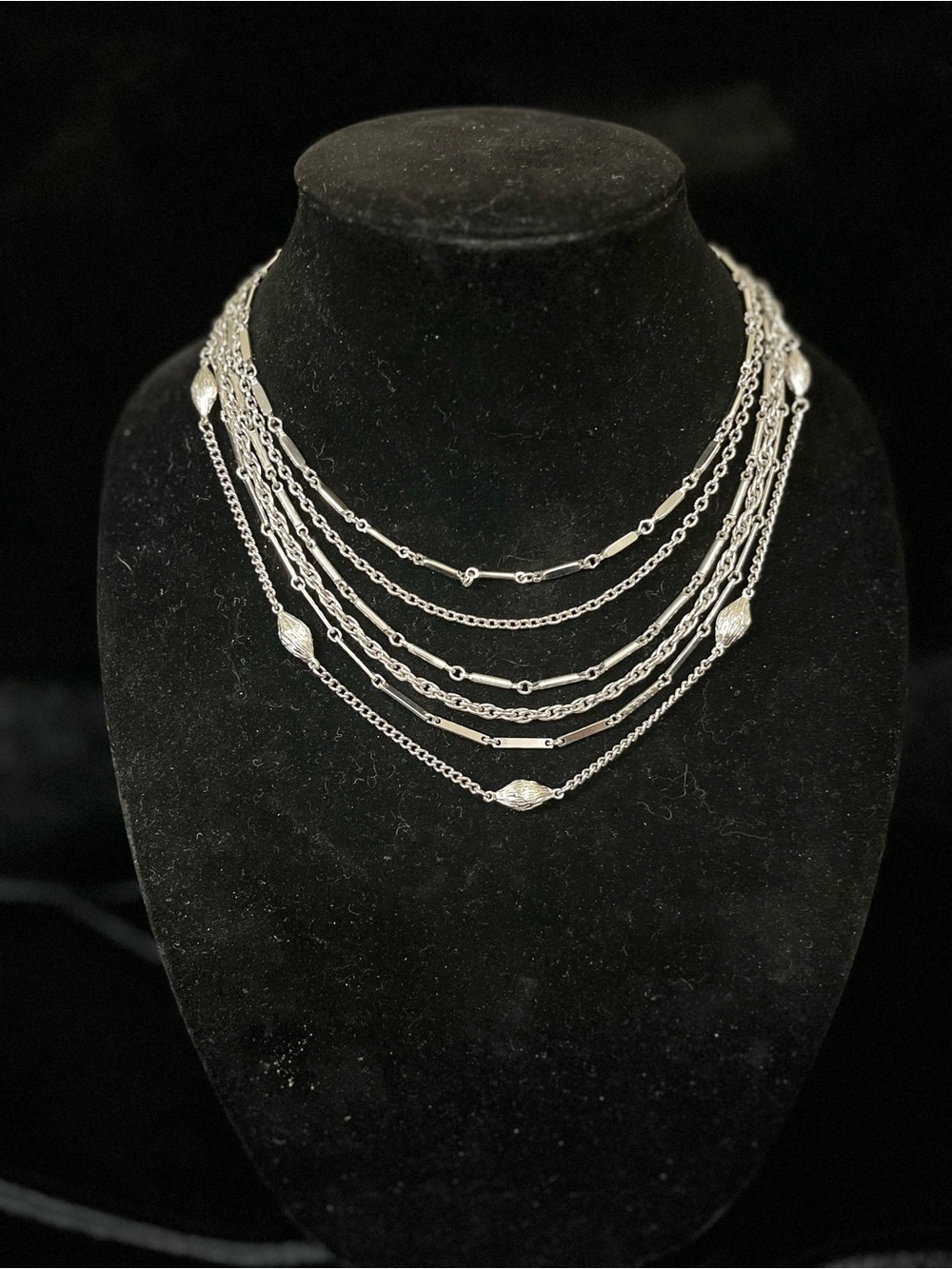 Vintage Coro 5-Strand Layered Bib Necklace 1819